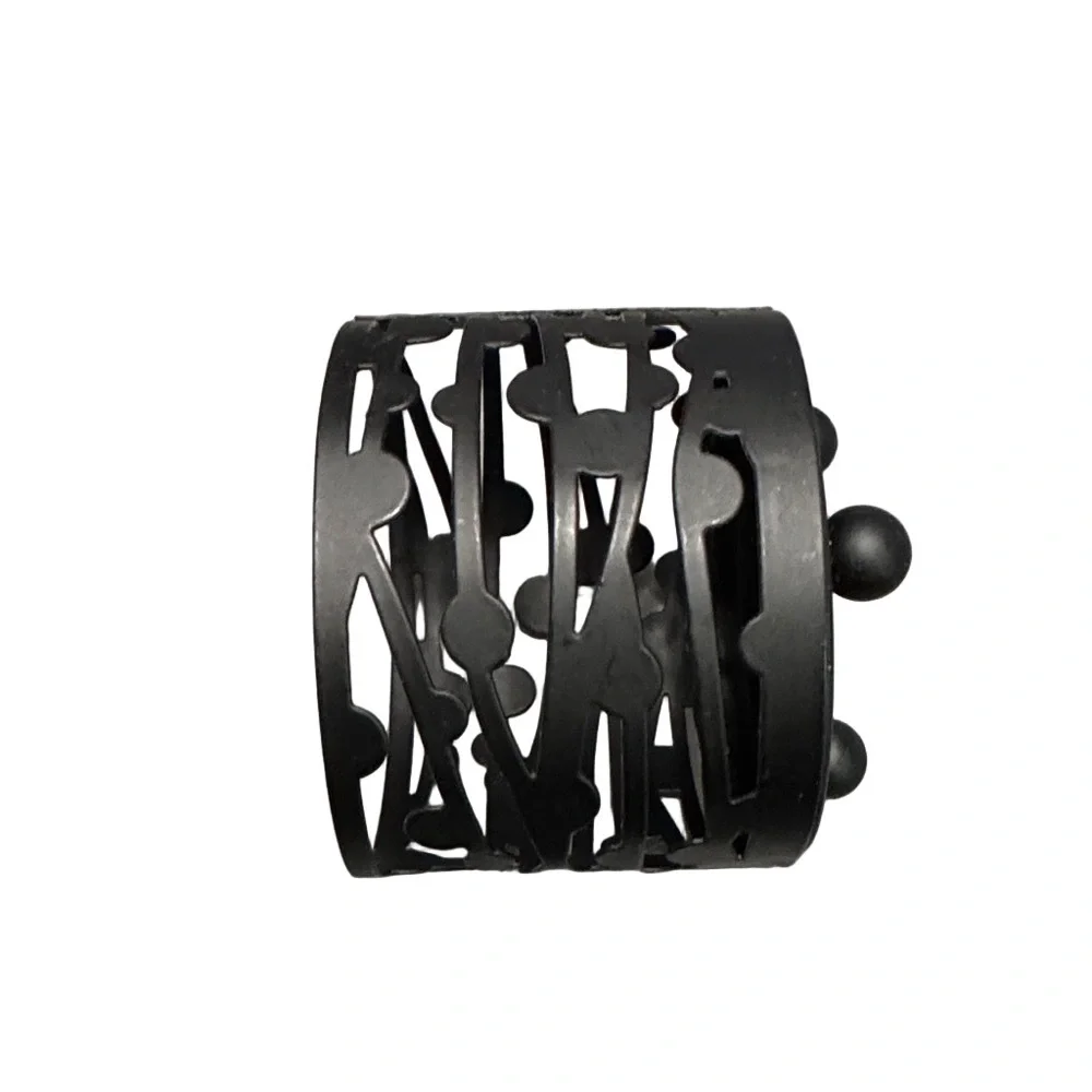 Set of Six Black Metal Votive Tealight Candle Holders
